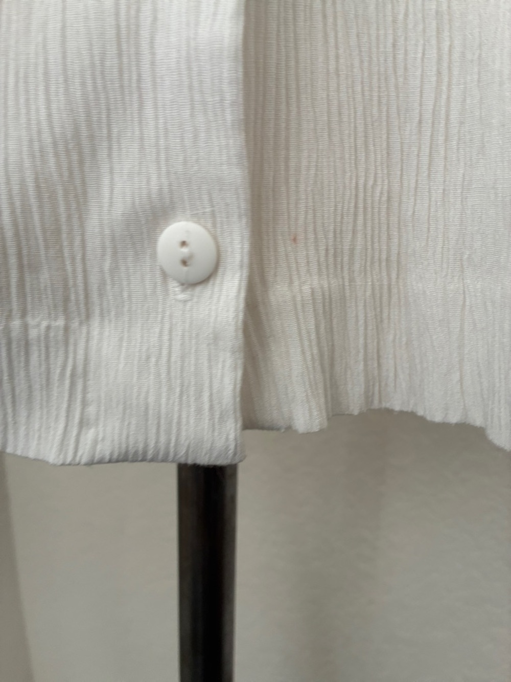 Vintage 80s 90s White Button Down Full Skirt sz 6 Gauze Pockets Minimal Coastal - Picture 4 of 5